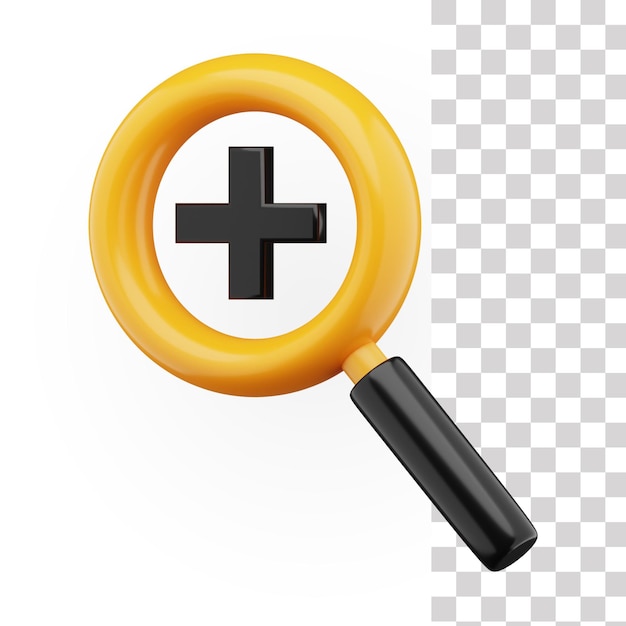 PSD zoom in 3d icon