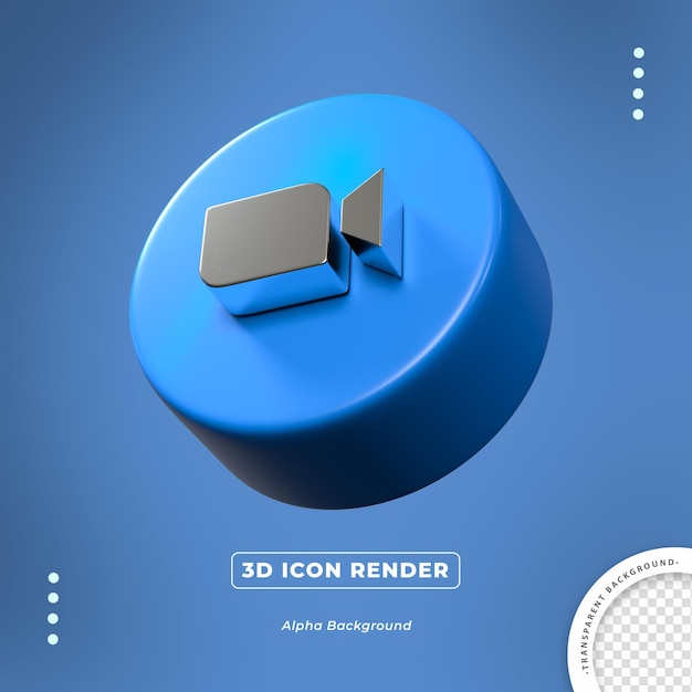 Zoom 3d isolato rendering lato icona