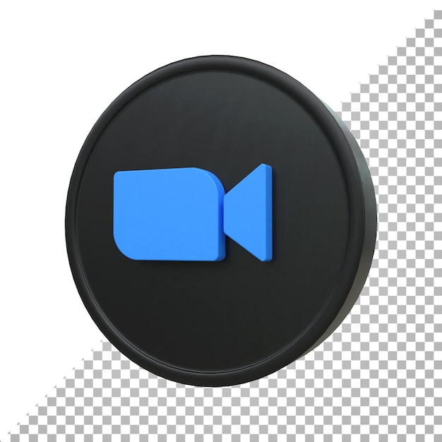 Zoom 3d Social Media icon Colorful glossy 3d icon concept 3d rendering for composition