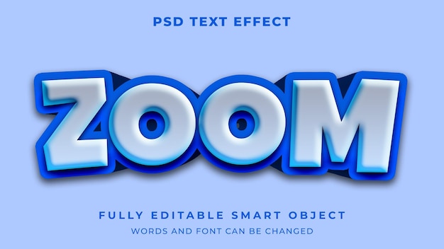 Zoom editable text effect