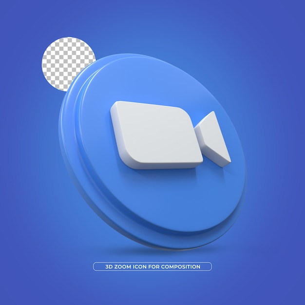 PSD zoom meetings isolated 3d rendered icon