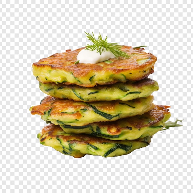 Zucchini fritters geïsoleerd op transparante achtergrond