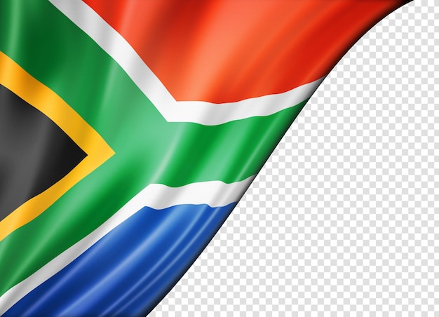 Zuid-Afrikaanse vlag geïsoleerd op witte banner
