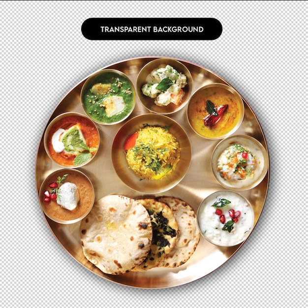 Zuid-Indiase Thali-illustraties Kleurrijke ontwerpen met authentieke gerechten Traditionele bediening