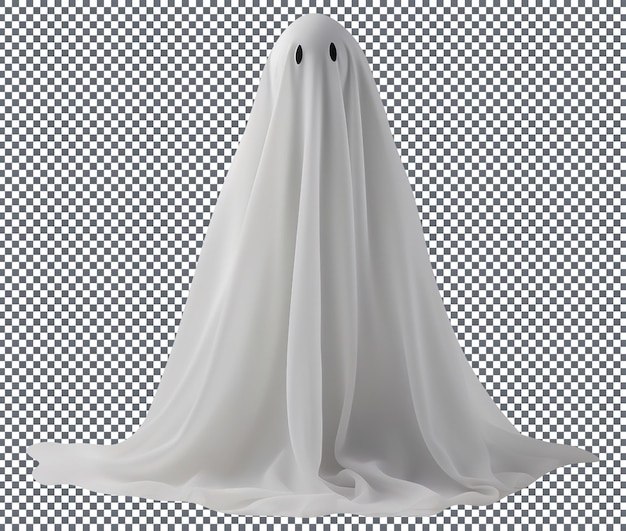 PSD zuiver wit halloween-spookblad geïsoleerd op transparante achtergrond