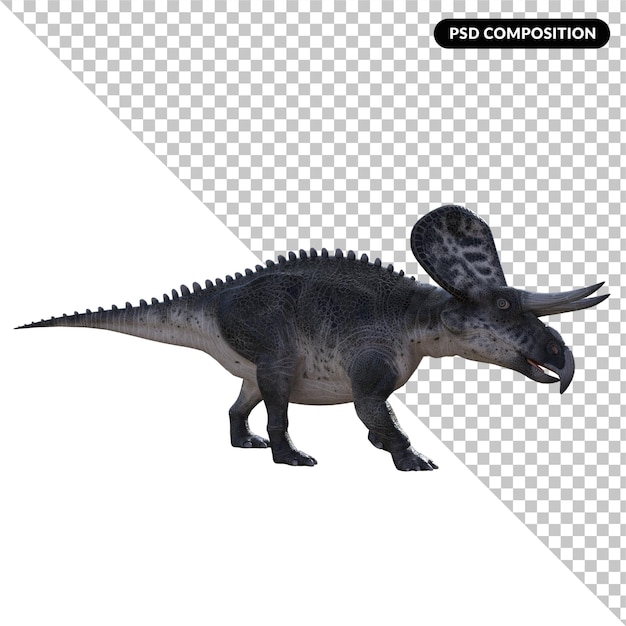 PSD zuniceratops dinosaur isolated 3d render