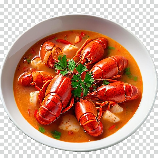 PSD zupa homara na przezroczystym tle