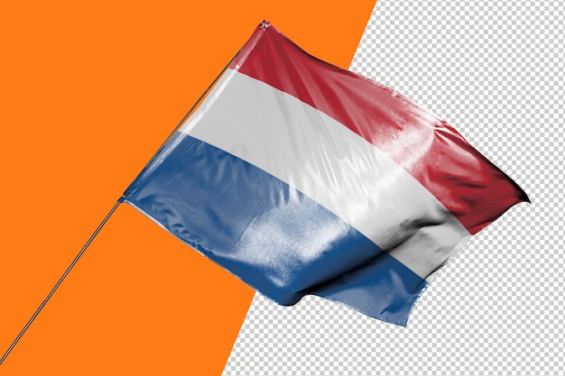 zwaaiende nederlandse vlag realistisch mockup