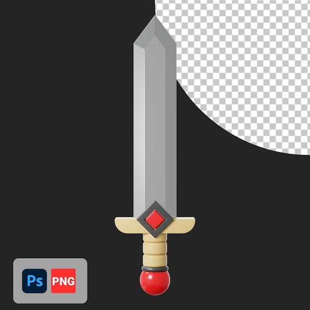 PSD zwaard 3d pictogram