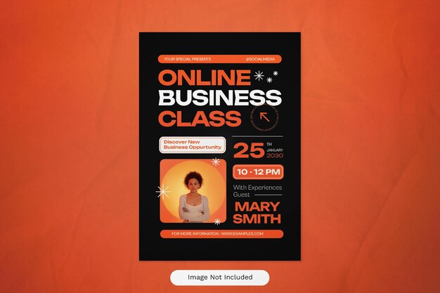 PSD zwart anti-ontwerp online business class flyer