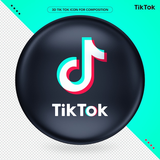 PSD zwart ellips 3d logo tik tok