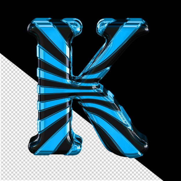 Zwart en blauw symbool letter k