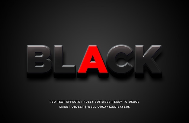 Zwart en rood teksteffect