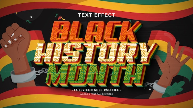 PSD zwart geschiedenismaand teksteffect