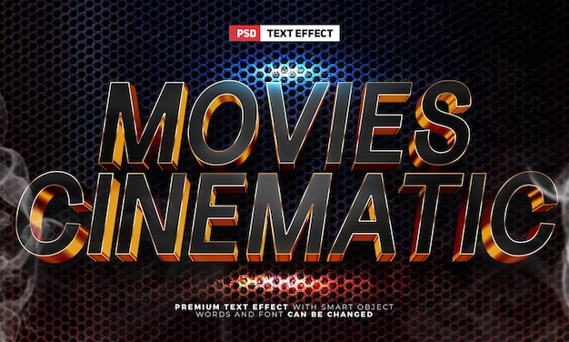 Zwart goud filmische films 3d-teksteffect