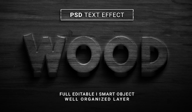 PSD zwart hout psd teksteffect