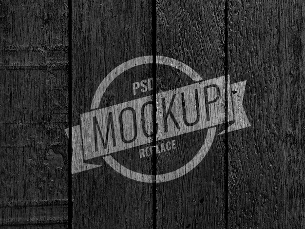 Zwart houten muur vintage mockup