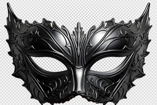 PSD zwart masker geïsoleerd op transparante achtergrond masquerade png generative ai