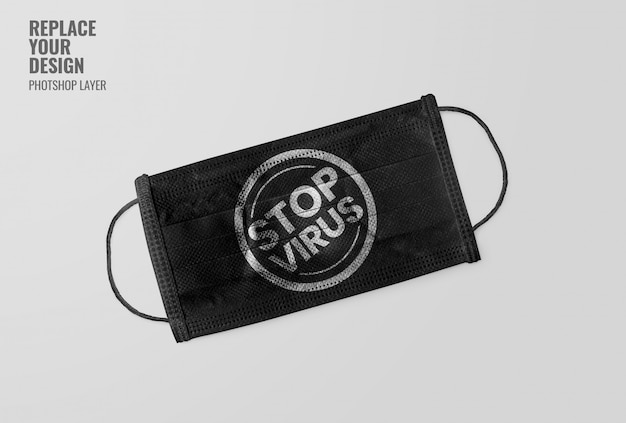 zwart masker stop virus mockup