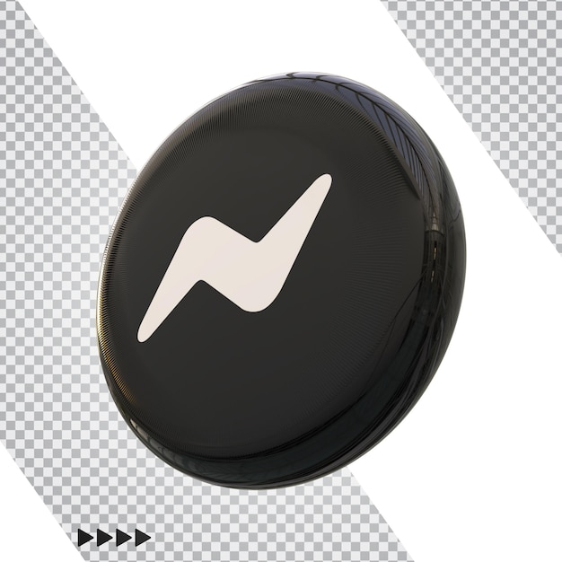 Zwart messenger 3d-pictogram