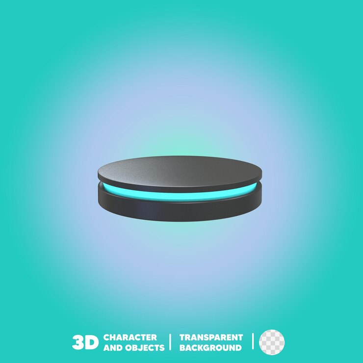 PSD zwart plataform blauw neon
