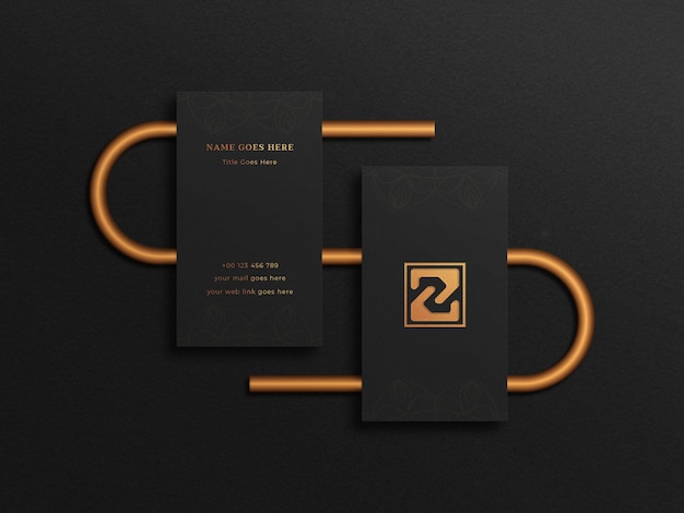 Zwart thema luxe visitekaartje mockup