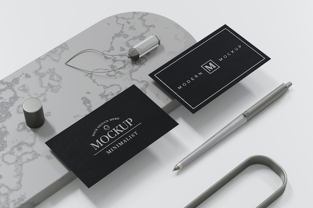 Zwart visitekaartje mockup-ontwerp in 3D-rendering