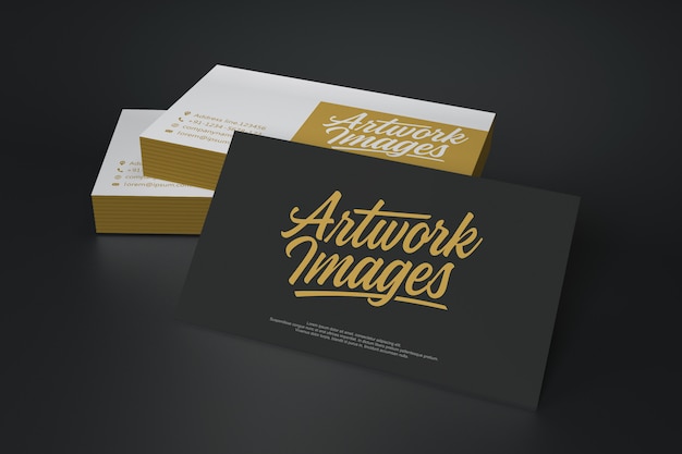 Zwart-wit visitekaartje mockup met logo