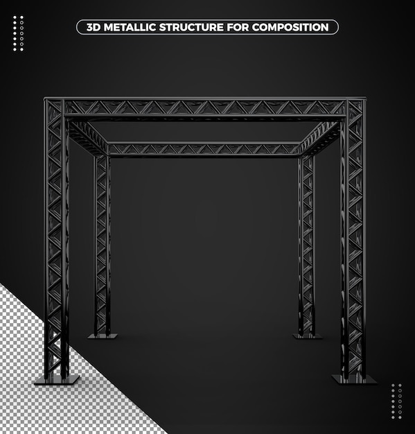 Zwarte 3D-metalen structuur voor composities