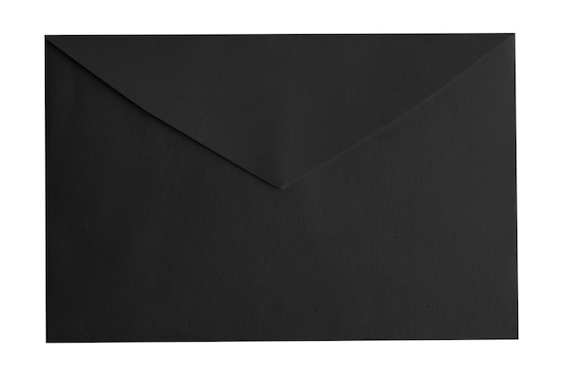 Zwarte envelop op een lege achtergrond.