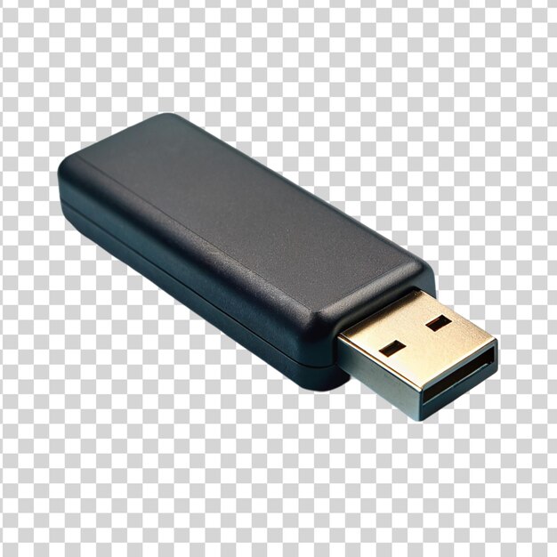 PSD zwarte flashdrive geïsoleerd op doorzichtige achtergrond