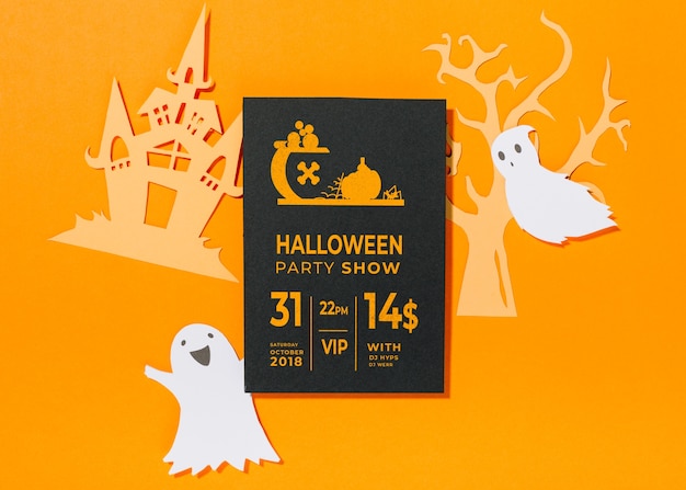 PSD zwarte halloween cover mockup