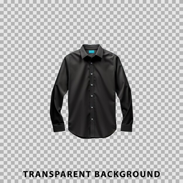 PSD zwarte lange mouwen shirt mockup geïsoleerd op transparante achtergrond