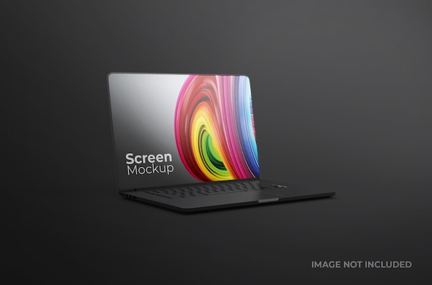 Zwarte laptop scherm klei mockup geïsoleerd