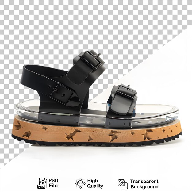 PSD zwarte leren sandalen png bevatten afbeelding