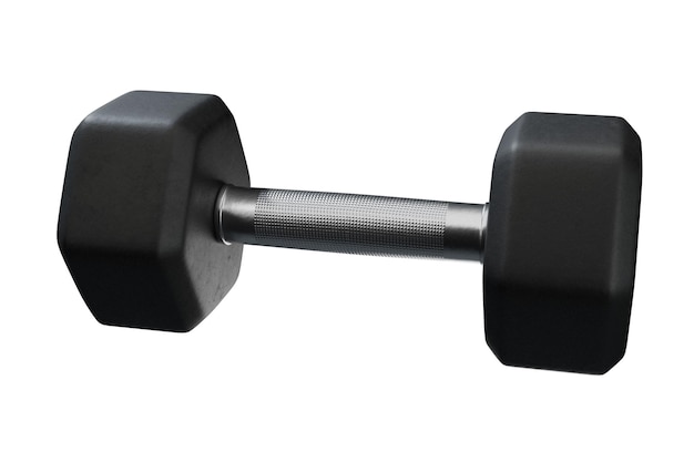 Zwarte rubberen dumbbells met geperforeerd handvat