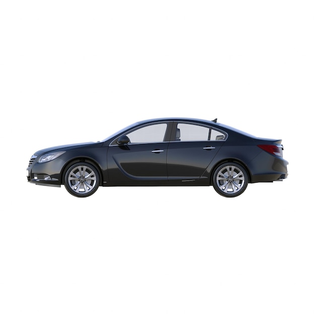 Zwarte sedan zijkant van de auto