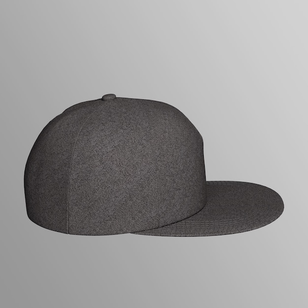 Zwarte Snapback Baseball Cap Mock up 3D Rendering