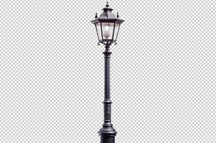 PSD zwarte straatverlichtingspost png
