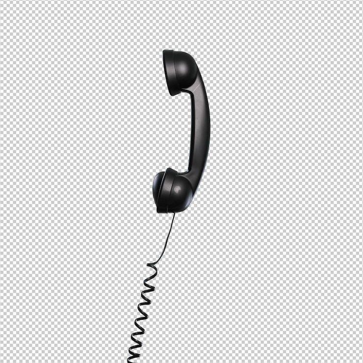 PSD zwarte telefoon over witte achtergrond