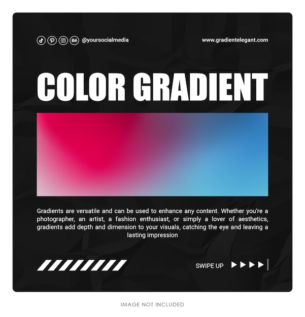 Zwarte textuur en gradiëntcombinatie social media postbannermalplaatje