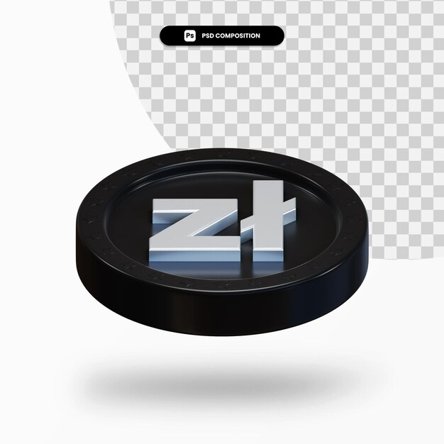 Zwarte uitwisseling munt 3D-rendering geïsoleerd