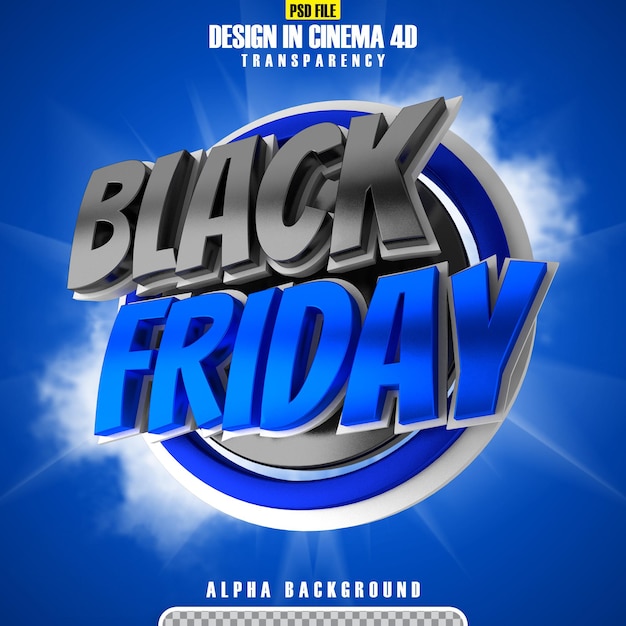 Zwarte vrijdag 3d-rendering banner