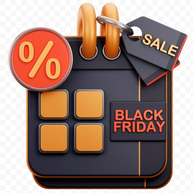 PSD zwarte vrijdag verkoop 3d-pictogram