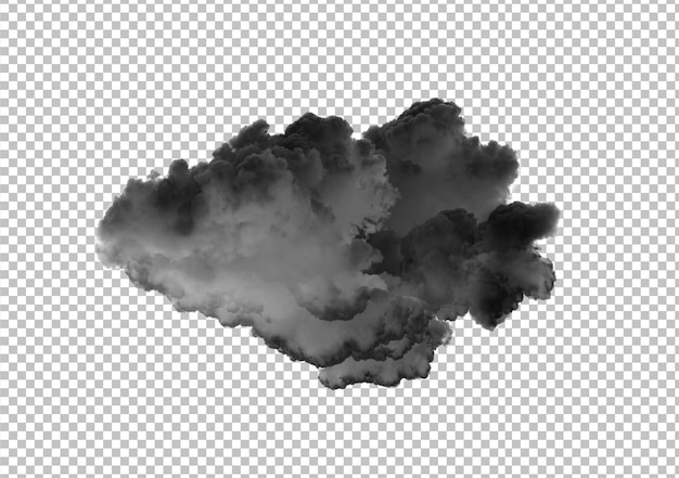 PSD zwarte wolken of rook geïsoleerd op alfalaag