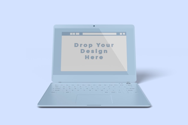Zwevend laptop mockup-scherm geïsoleerd