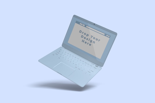 Zwevend laptop mockup-scherm geïsoleerd