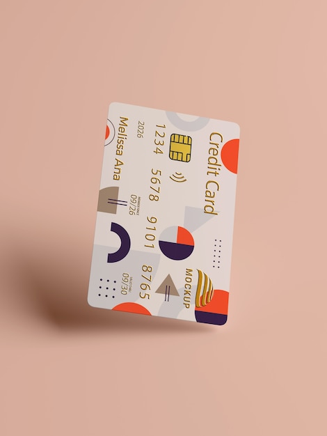 PSD zwevende creditcard mockup-ontwerp