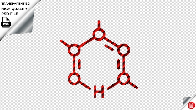 PSD związek chemiczny ikona wektorowa płytka z czerwonymi paskami psd przezroczysta