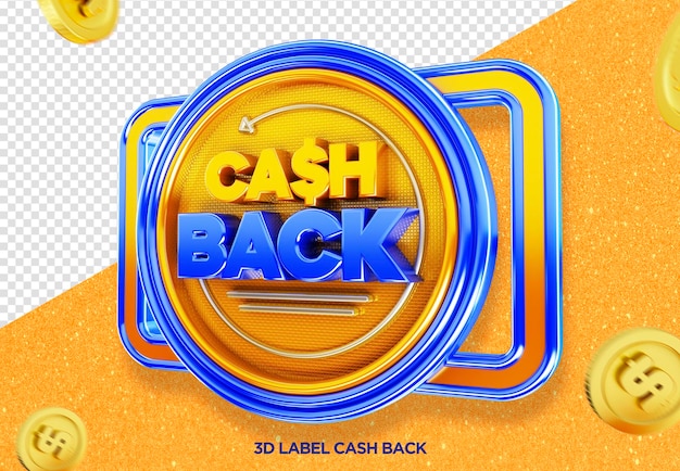 Zwrot gotówki 3d cash back reklamuje etykietę 3d.